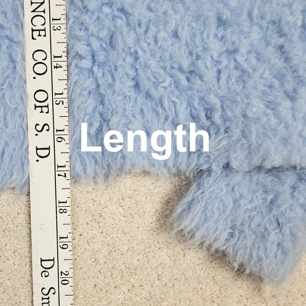 Oversized Pilcro Light Blue Fuzzy Cropped Cardigan Sweater (XXS) Size Large - Picture 7 of 7
